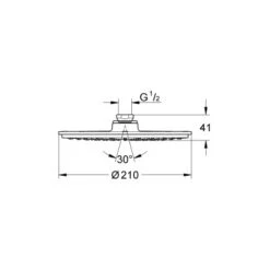 Grohe Kopfbrause Vitalio Rain 210 Chrom -Grohe || Ideal Standard || Wenko Verkaufsgeschäft 0 kopfbrause masszeichnung