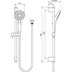 Ideal Standard Duschsystem Idealrain Evo Aufputz Brausestange 600 Mm Chrom -Grohe || Ideal Standard || Wenko Verkaufsgeschäft 188743 3049 8