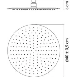 AquaSu Kopfbrause Santico Ø 40 Cm Chrom-Grau -Grohe || Ideal Standard || Wenko Verkaufsgeschäft 4006596722698 722698 88