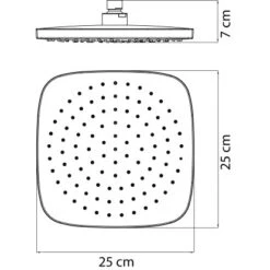 AquaSu Kopfbrause Olivia Eckig 25 X 25 Cm Chrom -Grohe || Ideal Standard || Wenko Verkaufsgeschäft 4006596722773 722773 47