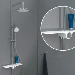 Schütte Überkopf-Brauseset Aquastar Umsteller Mittig Chrom-Weiß -Grohe || Ideal Standard || Wenko Verkaufsgeschäft 4008431605005 2759 3