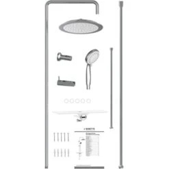 Schütte Überkopf-Brauseset Aquastar Umsteller Mittig Chrom-Weiß -Grohe || Ideal Standard || Wenko Verkaufsgeschäft 4008431605005 2759 4