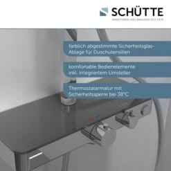 Schütte Überkopf-Brauseset Ocean Mit Thermostat-Ablage Chrom-Anthrazit -Grohe || Ideal Standard || Wenko Verkaufsgeschäft 4008431605319 2759 6