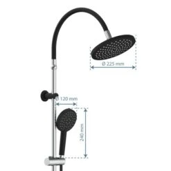 Schütte Überkopfbrause-Set Matao Rain Chrom-Schwarz Matt -Grohe || Ideal Standard || Wenko Verkaufsgeschäft 4008431606262 2759 3