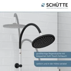 Schütte Überkopfbrause-Set Matao Rain Chrom-Schwarz Matt -Grohe || Ideal Standard || Wenko Verkaufsgeschäft 4008431606262 2759 6
