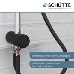 Schütte Überkopfbrause-Set Matao Rain Chrom-Schwarz Matt -Grohe || Ideal Standard || Wenko Verkaufsgeschäft 4008431606262 2759 7