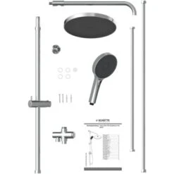 Schütte Duschset Samoa Rain Ohne Armatur Samtstrahl-Technologie Chrom Anthrazit -Grohe || Ideal Standard || Wenko Verkaufsgeschäft 4008431606309 2759 4