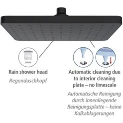 Wenko Kopfbrause ABS Kunststoff 17 X 25 Cm Schwarz 12 Wenko Kopfbrause ABS Kunststoff 17 X 25 Cm Schwarz -Grohe || Ideal Standard || Wenko Verkaufsgeschäft 4008838355442 1068 AI 02