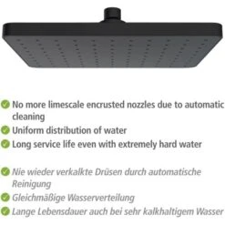 Wenko Kopfbrause ABS Kunststoff 17 X 25 Cm Schwarz 13 Wenko Kopfbrause ABS Kunststoff 17 X 25 Cm Schwarz -Grohe || Ideal Standard || Wenko Verkaufsgeschäft 4008838355442 1068 AI 03