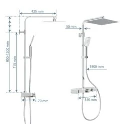 Schütte Überkopf-Brauseset Ocean Mit Thermostat-Ablage Chrom-Weiß -Grohe || Ideal Standard || Wenko Verkaufsgeschäft 4731808 2759 2