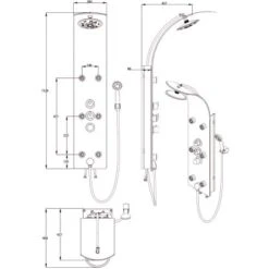 Duschpaneel Glas Weiß -Grohe || Ideal Standard || Wenko Verkaufsgeschäft 59 4008431600253 Zeichnung