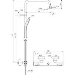 Ideal Standard Duschsystem Mit Brausethermostat Ceratherm T100 Chrom -Grohe || Ideal Standard || Wenko Verkaufsgeschäft 611676 3049 11
