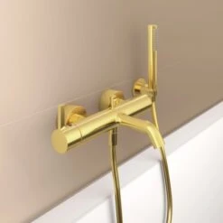 Ideal Standard Brausehalter Idealrain Atelier Gold Rund Für Handbrause -Grohe || Ideal Standard || Wenko Verkaufsgeschäft 887386 3049 6