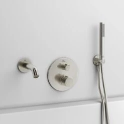 Ideal Standard Brausehalter Idealrain Atelier Silver Rund Für HB + Schlauch -Grohe || Ideal Standard || Wenko Verkaufsgeschäft 887446 3049 6