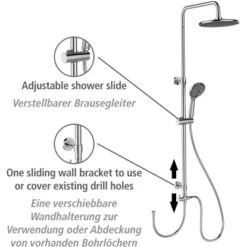 Wenko Duschsystem Watersaving Chrom -Grohe || Ideal Standard || Wenko Verkaufsgeschäft 903225 1068 03