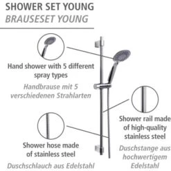 Wenko Brauseset Young Chrom -Grohe || Ideal Standard || Wenko Verkaufsgeschäft 903234 1068 02