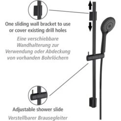 Wenko Brauseset Watersaving Schwarz -Grohe || Ideal Standard || Wenko Verkaufsgeschäft 903253 1068 03