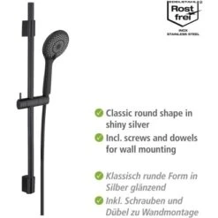 Wenko Brauseset Watersaving Schwarz -Grohe || Ideal Standard || Wenko Verkaufsgeschäft 903253 1068 04