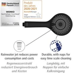 Wenko Brauseset Watersaving Schwarz -Grohe || Ideal Standard || Wenko Verkaufsgeschäft 903253 1068 06