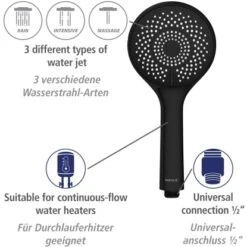 Wenko Brauseset Watersaving Schwarz -Grohe || Ideal Standard || Wenko Verkaufsgeschäft 903253 1068 07
