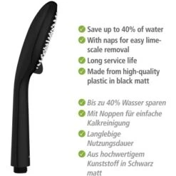 Wenko Brauseset Watersaving Schwarz -Grohe || Ideal Standard || Wenko Verkaufsgeschäft 903253 1068 08