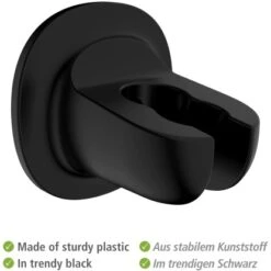 Wenko Duschkopfhalter Libertà Schwarz Befestigen Ohne Bohren -Grohe || Ideal Standard || Wenko Verkaufsgeschäft 903762 1068 03