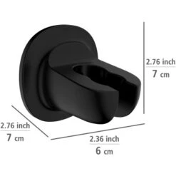 Wenko Duschkopfhalter Libertà Schwarz Befestigen Ohne Bohren -Grohe || Ideal Standard || Wenko Verkaufsgeschäft 903762 1068 04