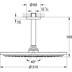 Grohe Kopfbrause-Set Mit Deckenauslass RainshowerCosmopolitan310 CoolSunrise G. -Grohe || Ideal Standard || Wenko Verkaufsgeschäft 964662 4520 1687642