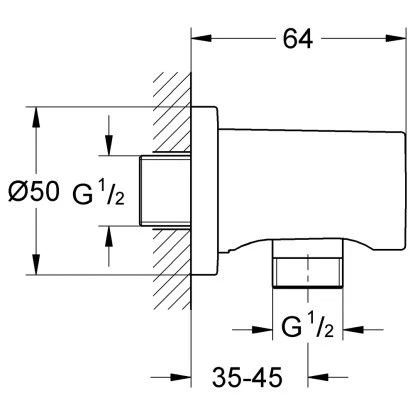 Grohe Wandanschlussbogen Rainshower Runde Rosette 4 Grohe Wandanschlussbogen Rainshower Runde Rosette – Bild 2