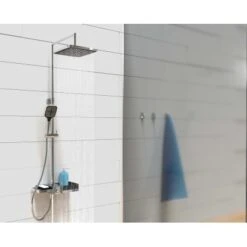 Schütte Überkopfbrause-Set Blueperl Chrome-Schwarz Mit Ablage -Grohe || Ideal Standard || Wenko Verkaufsgeschäft uschsule2in1chromschwarz 4